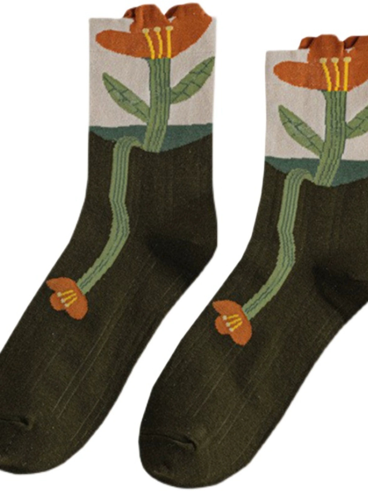Flowers cotton Korean socks