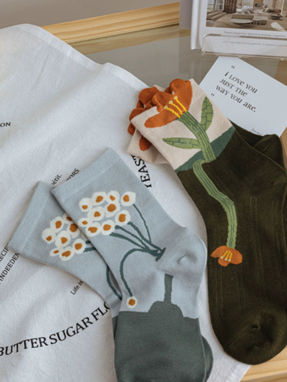 Flowers cotton Korean socks